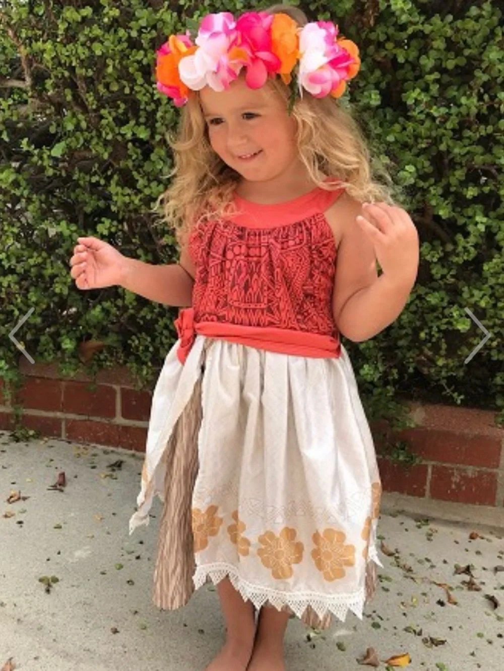 Coral and Cream Girls Moana - Island Princess Dress-Up - Picture 1 of 3